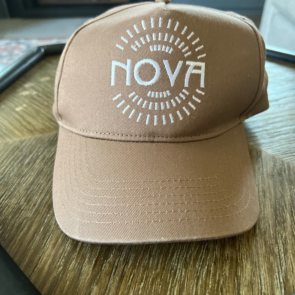 Brown Cap with White Nova Logo